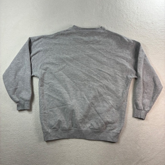 Vintage Wolf Crewneck Sweatshirt Mens Medium Gray Pullover 90s Nature OVB Animal - Picture 3 of 7